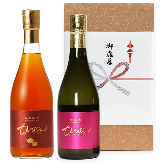 中野酒造 ちえびじん純米酒(720ml)とちえびじん紅茶梅酒(720ml)の2セット 贈答箱入