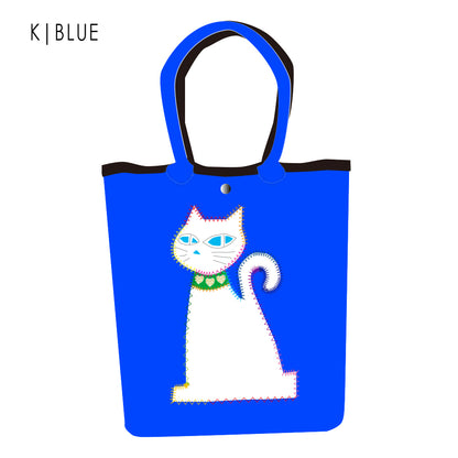 【SECRET PRICE】クロッツ バッグ｜防水素材｜黒猫トート｜白猫トート