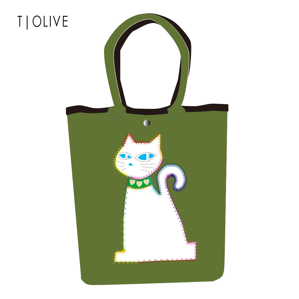 【SECRET PRICE】クロッツ バッグ｜防水素材｜黒猫トート｜白猫トート