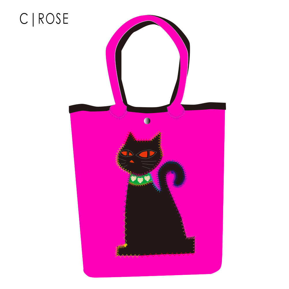 【SECRET PRICE】クロッツ バッグ｜防水素材｜黒猫トート｜白猫トート